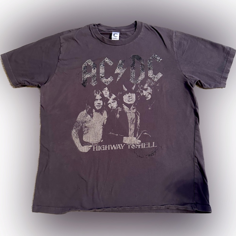 Vintage AC/DC T-Shirt Highway to Hell Sz L Concert music rock n roll 100% cotton